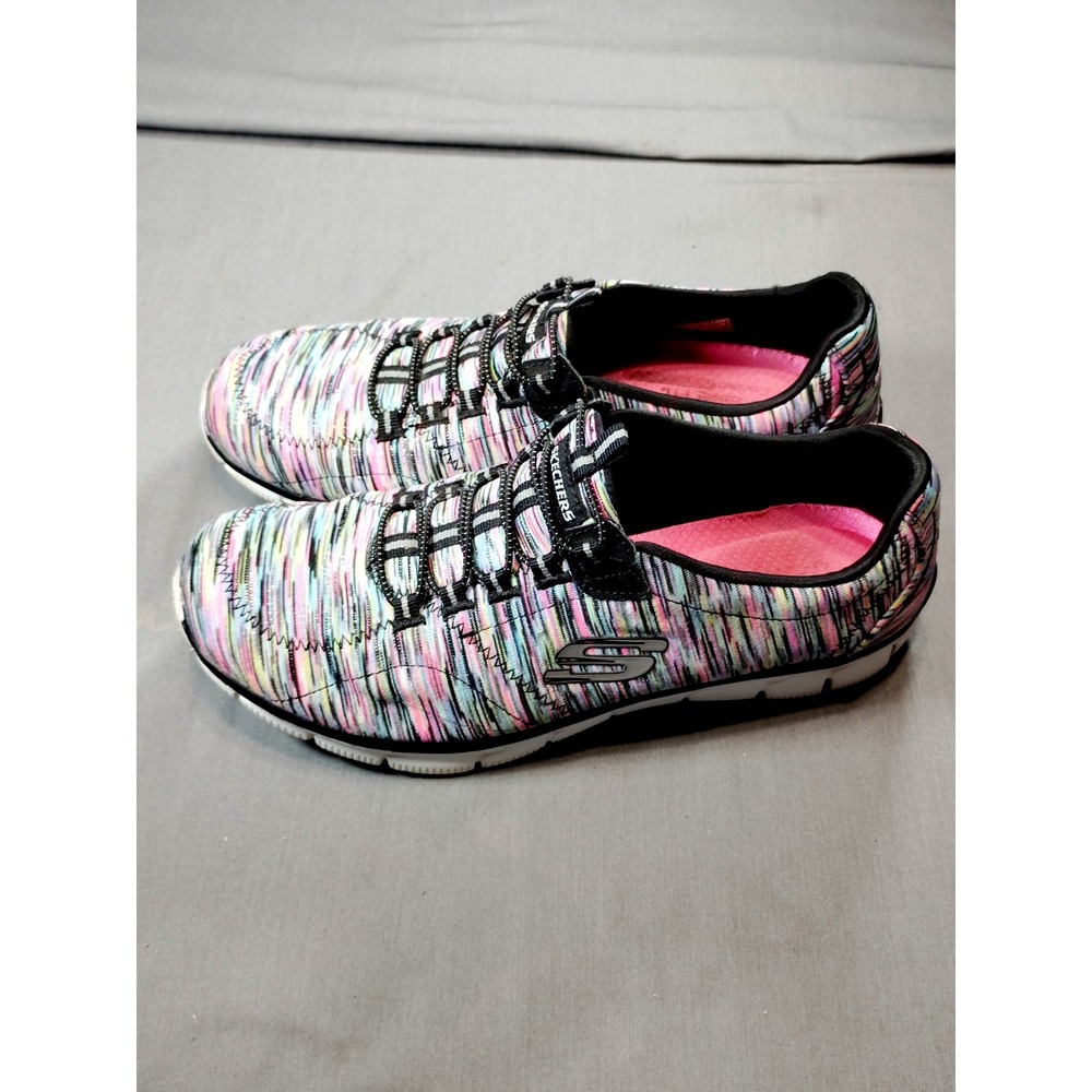 Skechers Women 9.5 Empire Game On Black Multicolor Slip‎ On Sneaker Shoes 12414 - Picture 7 of 12